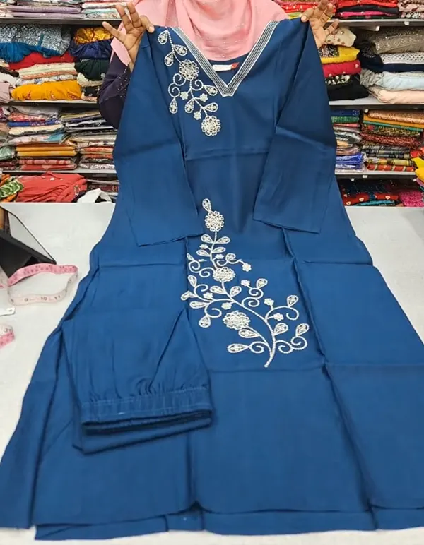 Heavy Vatican Fully Embroidery Top with Plazzo Bottom  | TS3149